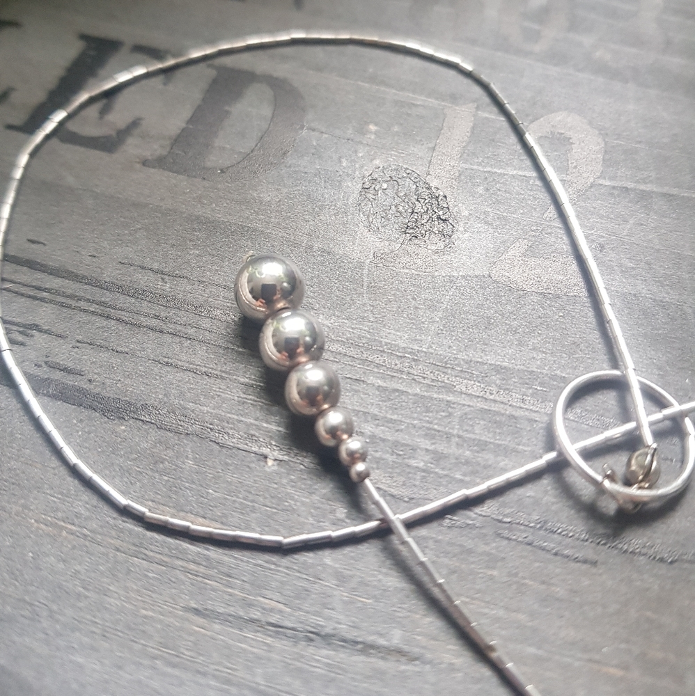 Sterling Liquid Loop Through Necklace - image 4